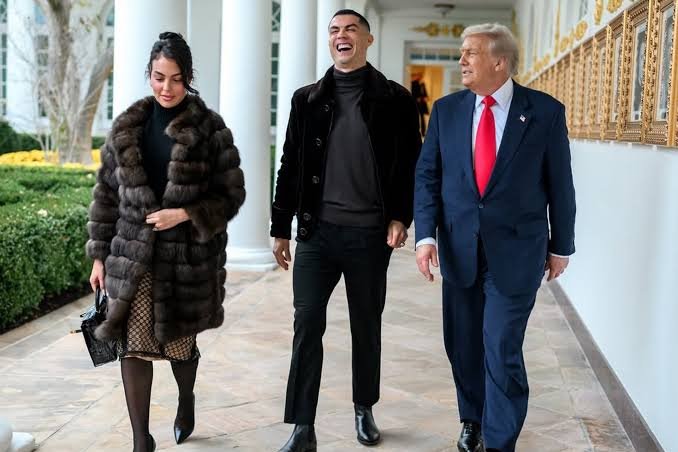 Cristiano Ronaldo and Donald Trump in separate public appearances.